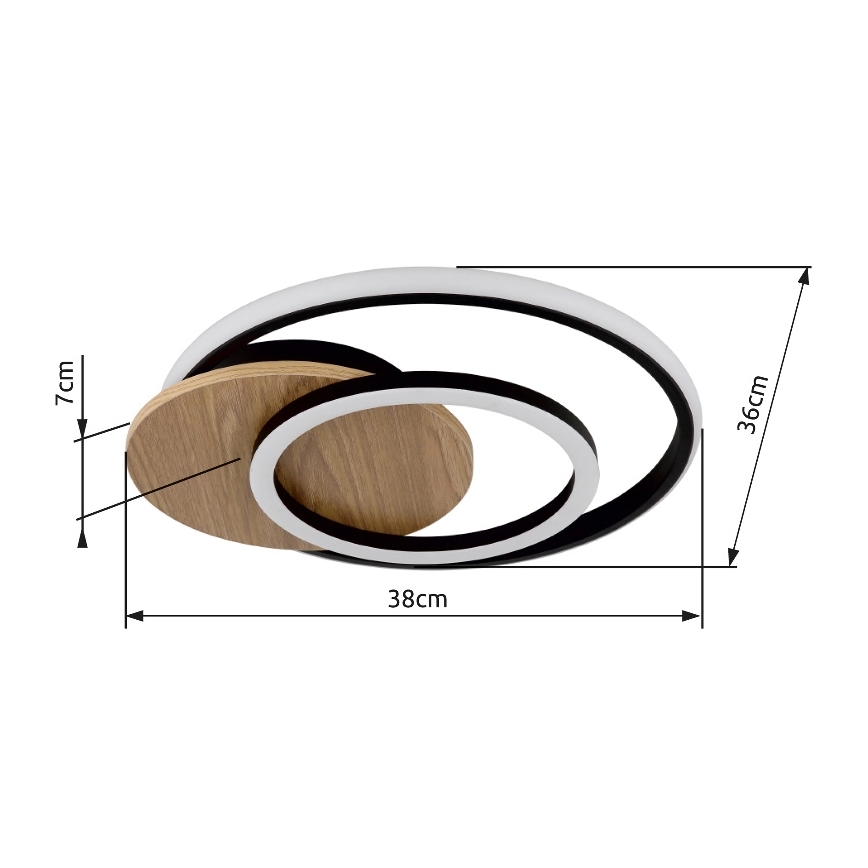 Globo - LED Plafondlamp LED/24W/230V zwart