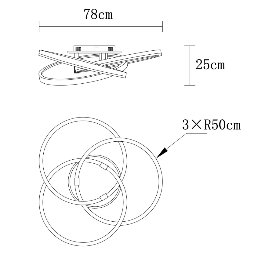 Globo - LED-dimbare plafondlamp LED/75W/230V 2700-6000K Ø 78 cm + afstandsbediening