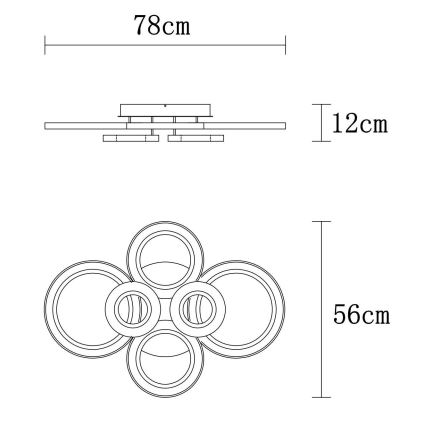 Globo - Dimbare LED Plafondlamp LED/60W/230V 2700-6000K 56x78 cm antraciet + afstandsbediening