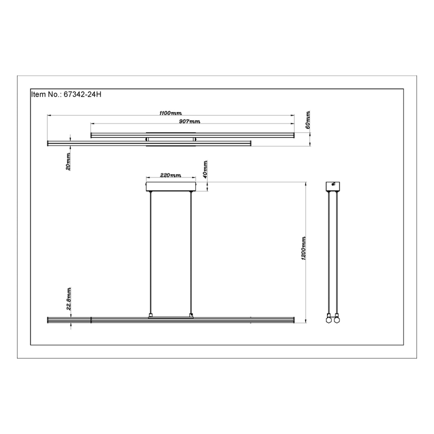 Globo - LED Hanglamp aan een koord LED/24W/230V 3000K zwart