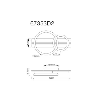 Globo - LED plafondlamp LED/18W/230V 3000K 30x48 cm