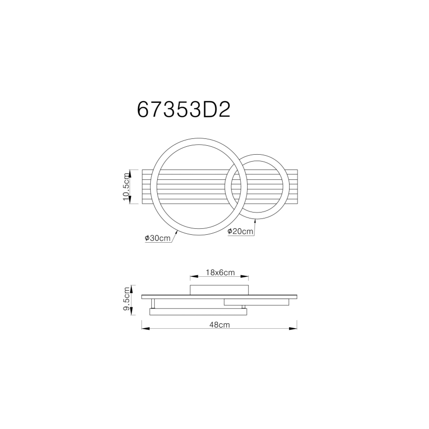 Globo - LED plafondlamp LED/18W/230V 3000K 30x48 cm