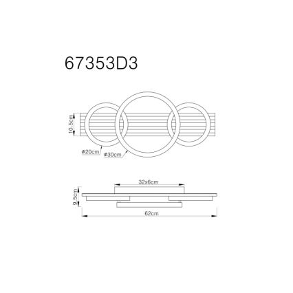 Globo - LED plafondlamp LED/24W/230V 3000K 30x62 cm