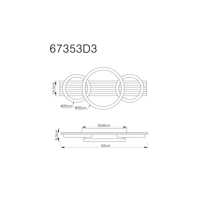 Globo - LED plafondlamp LED/24W/230V 3000K 30x62 cm