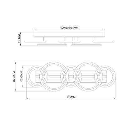 Globo - LED plafondlamp LED/34W/230V 3000/4200/6000K