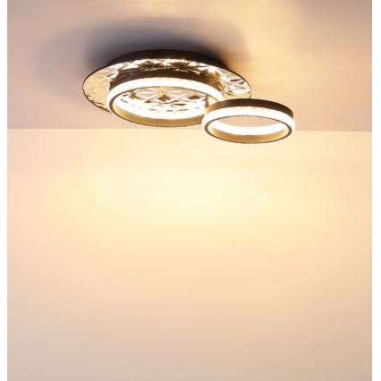 Globo - LED Plafondlamp LED/24W/230V 3000K 40x50,5 cm zwart/glanzend chroom
