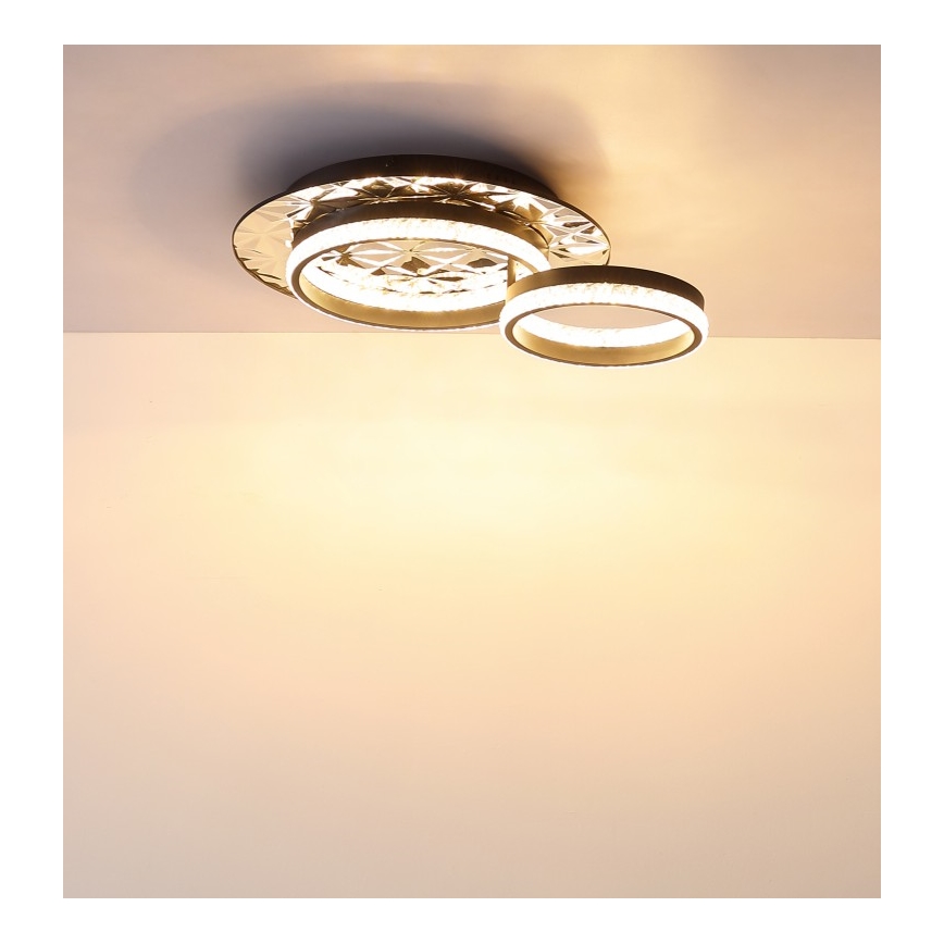 Globo - LED Plafondlamp LED/24W/230V 3000K 40x50,5 cm zwart/glanzend chroom