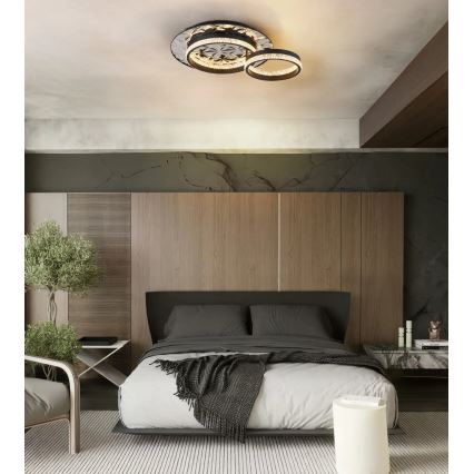 Globo - LED Plafondlamp LED/24W/230V 3000K 40x50,5 cm zwart/glanzend chroom