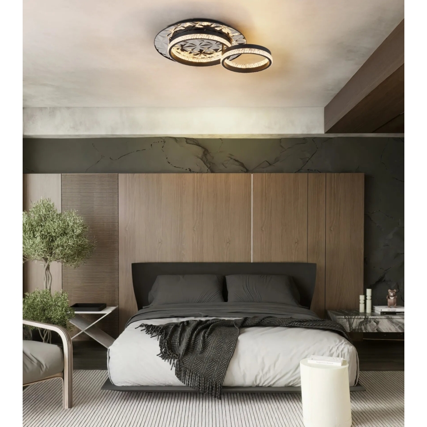 Globo - LED Plafondlamp LED/24W/230V 3000K 40x50,5 cm zwart/glanzend chroom