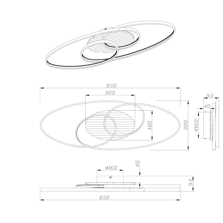 Globo - LED plafondlamp LED/40W/230V 3000K 85x30 cm