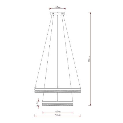 Globo - LED dimbare hanglamp aan kabel LED/60W/230V 2700-6000K + afstandsbediening