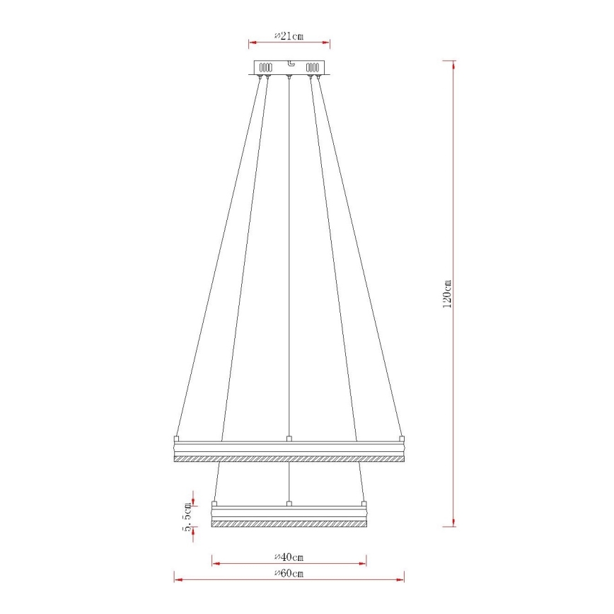 Globo - LED dimbare hanglamp aan kabel LED/60W/230V 2700-6000K + afstandsbediening