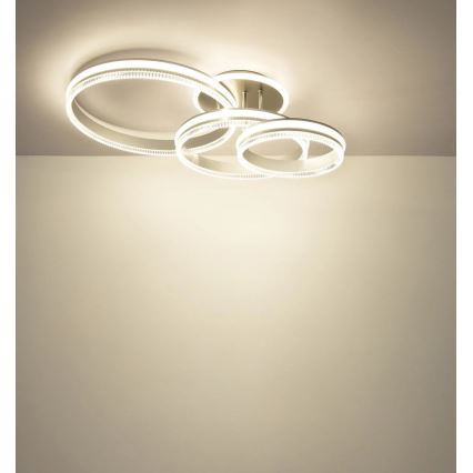 Globo - Dimbare LED-plafondlamp LED/72W/230V 2700-6000K zilverkleurig + afstandsbediening