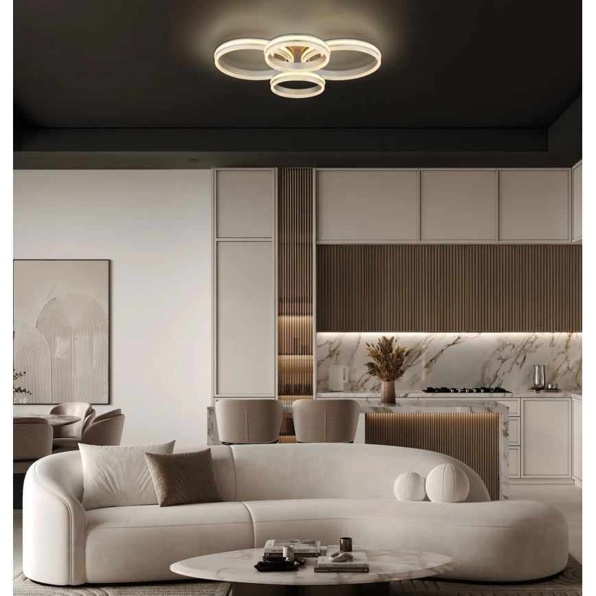 Globo - Dimbare LED-plafondlamp LED/90W/230V 2700-6000K zilver + afstandsbediening