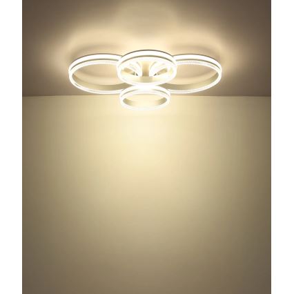 Globo - Dimbare LED-plafondlamp LED/90W/230V 2700-6000K zilver + afstandsbediening