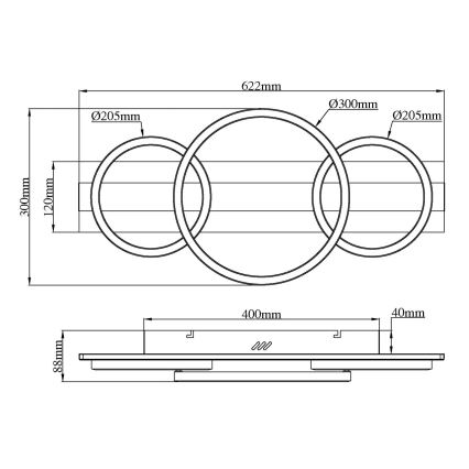 Globo - LED plafondlamp LED/40W/230V 4000K 30x62,2 cm