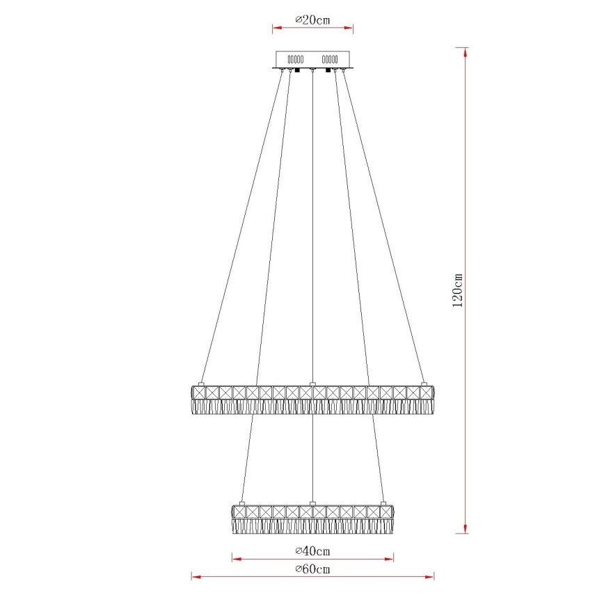 Globo - LED dimbare hanglamp aan kabel LED/60W/230V 2700-6000K helder + afstandsbediening