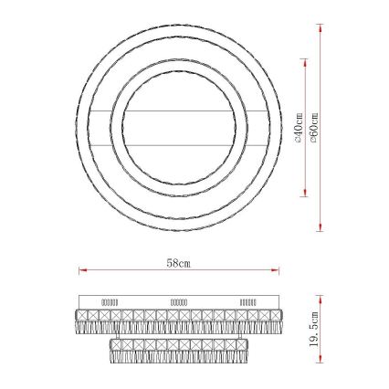 Globo - Dimbare LED-plafondlamp LED/60W/230V 2700-6000K transparant + afstandsbediening