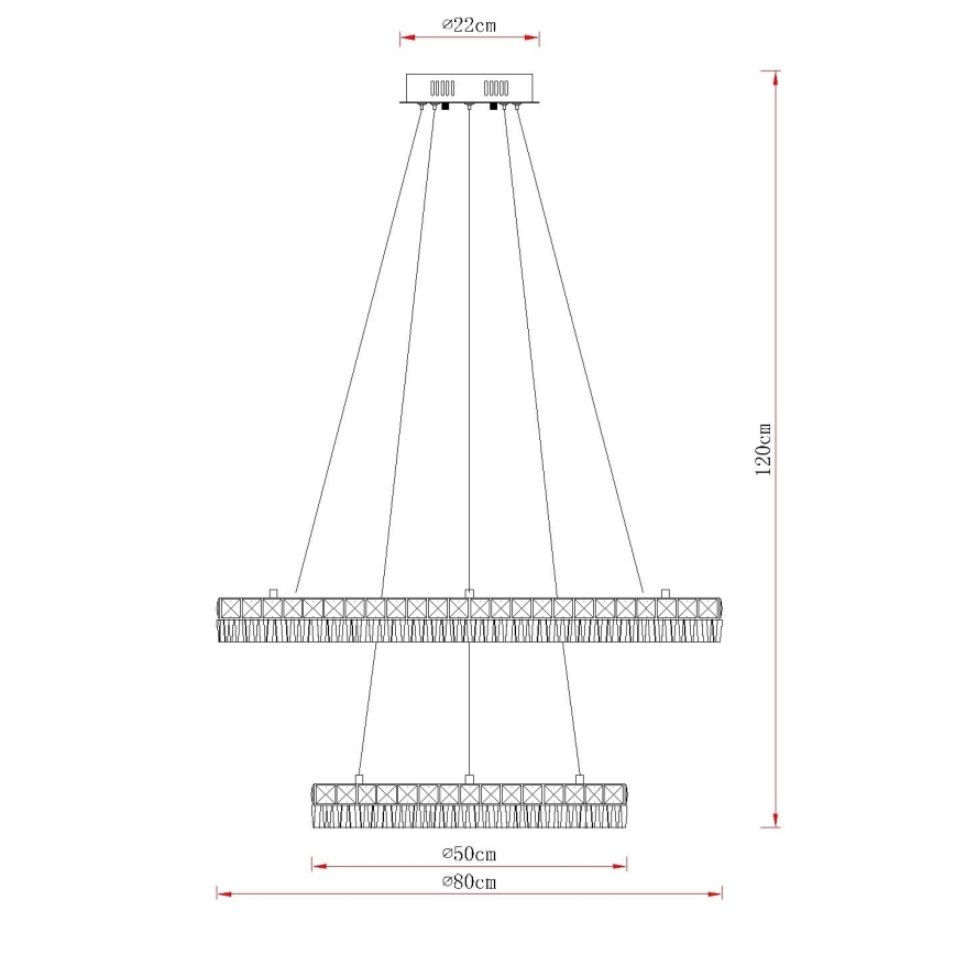 Globo - Dimbare LED-hanglamp aan kabel LED/72W/230V 2700-6000K helder + afstandsbediening