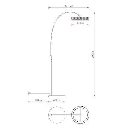 Globo - Dimbare LED-vloerlamp LED/35W/230V 3000/4000/6000K