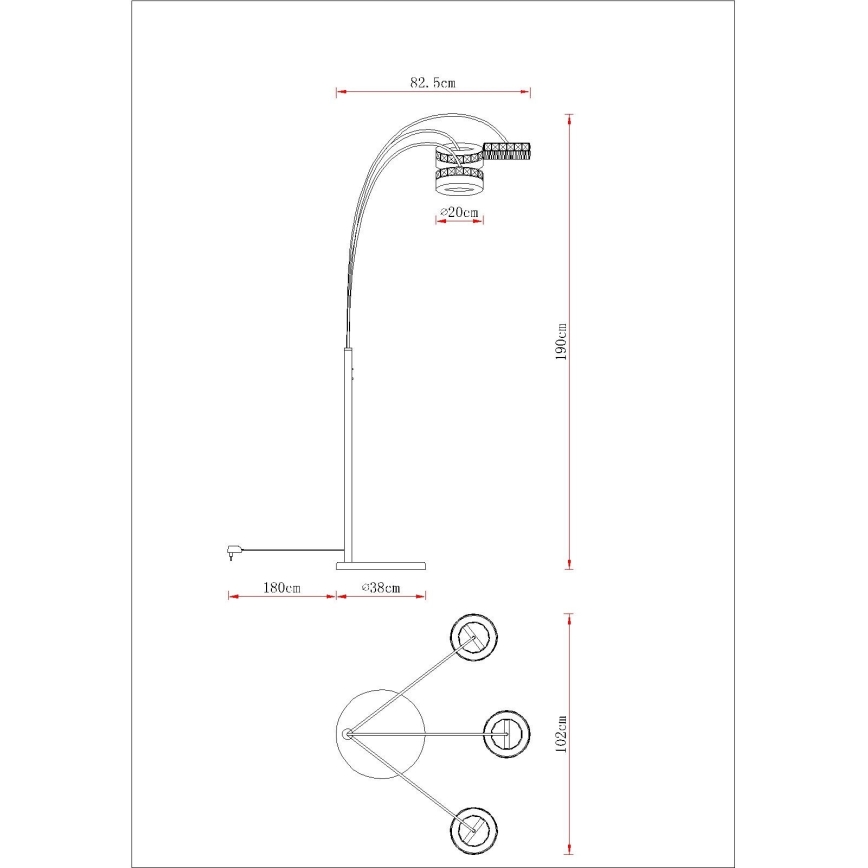 Globo - dimbare LED-vloerlamp LED/35W/230V 3000/4000/6000K
