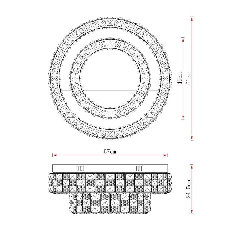 Globo - LED dimbare plafondlamp LED/55W/230V 2700-6000K Ø 61 cm + afstandsbediening