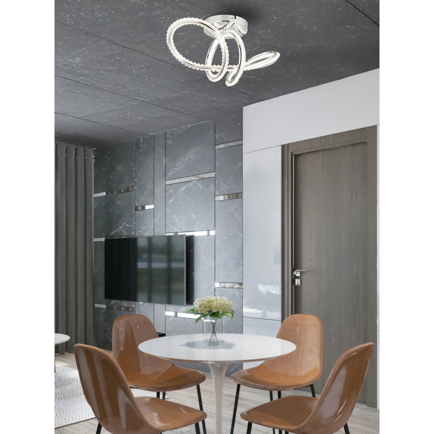 Globo - Dimbare LED-plafondlamp LED/40W/230V 2700-6000K glanzend chroom + afstandsbediening
