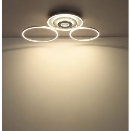 Globo - Dimbare LED-plafondlamp LED/40W/230V 2700-6500K 57x99,2 cm zilver + afstandsbediening