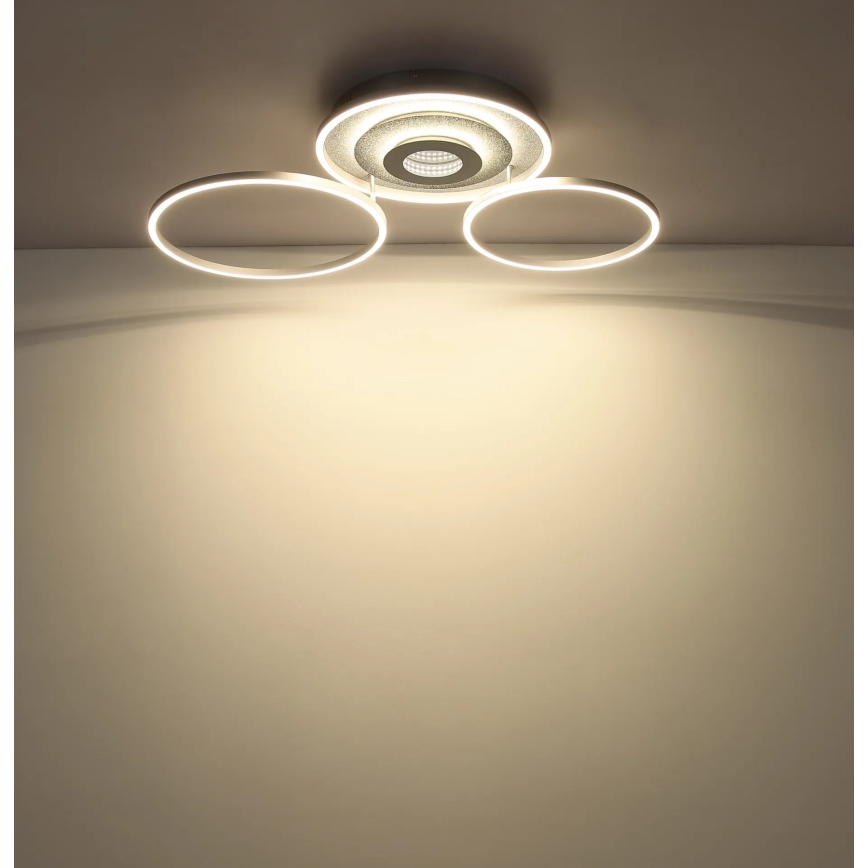 Globo - Dimbare LED-plafondlamp LED/40W/230V 2700-6500K 57x99,2 cm zilver + afstandsbediening