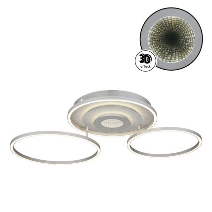 Globo - Dimbare LED-plafondlamp LED/40W/230V 2700-6500K 57x99,2 cm zilver + afstandsbediening