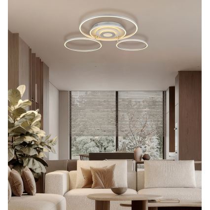Globo - dimbare LED-plafondlamp LED/60W/230V 2700-6500K 80,8x99,2 cm zilver + afstandsbediening