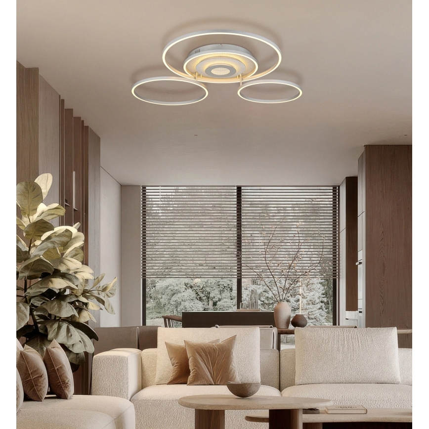 Globo - dimbare LED-plafondlamp LED/60W/230V 2700-6500K 80,8x99,2 cm zilver + afstandsbediening