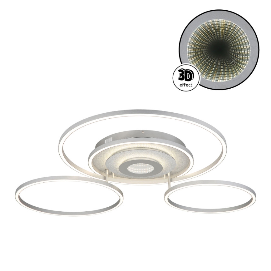 Globo - dimbare LED-plafondlamp LED/60W/230V 2700-6500K 80,8x99,2 cm zilver + afstandsbediening