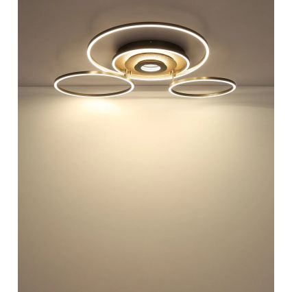 Globo - dimbare LED-plafondlamp LED/60W/230V 2700-6500K 80,8x99,2 cm messing + afstandsbediening