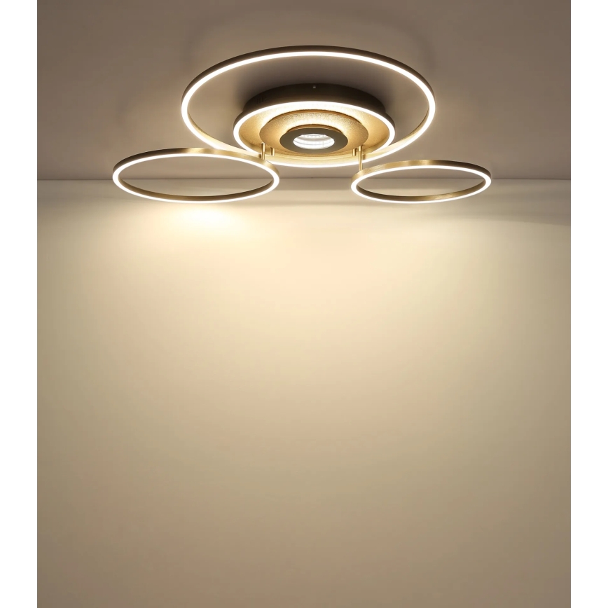 Globo - dimbare LED-plafondlamp LED/60W/230V 2700-6500K 80,8x99,2 cm messing + afstandsbediening