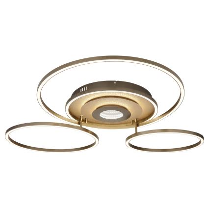 Globo - dimbare LED-plafondlamp LED/60W/230V 2700-6500K 80,8x99,2 cm messing + afstandsbediening