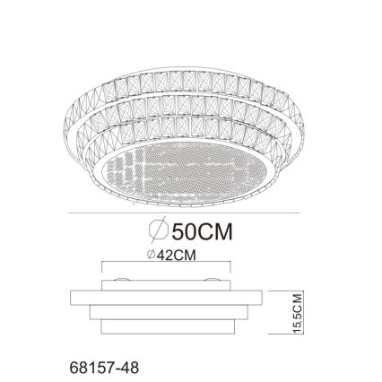 Globo - Dimbare LED plafondlamp LED/48W/230V 2700-6000K diameter 50 cm wit + afstandsbediening