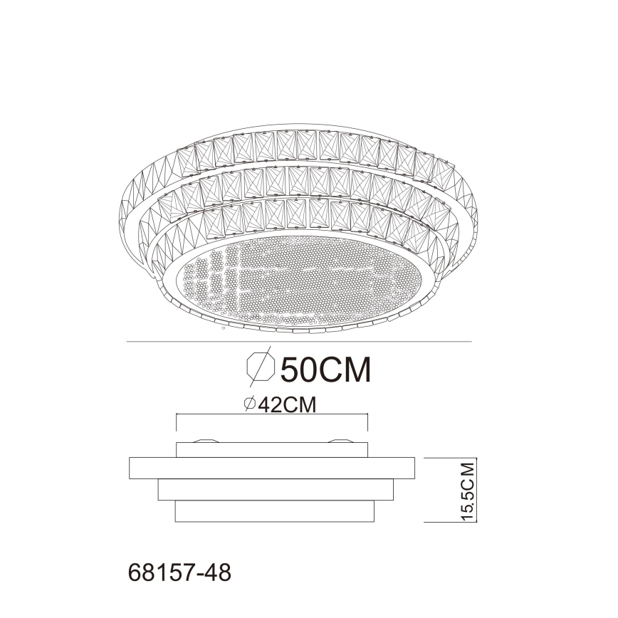 Globo - Dimbare LED plafondlamp LED/48W/230V 2700-6000K diameter 50 cm wit + afstandsbediening