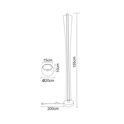 Globo - LED vloerlamp LED/48W/230V 2700/4000/6000K