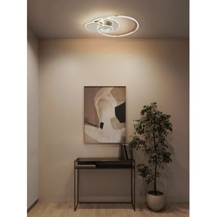 Globo - LED dimbare plafondlamp LED/24W/230V 2700-6500K 45x56 cm zilver + afstandsbediening