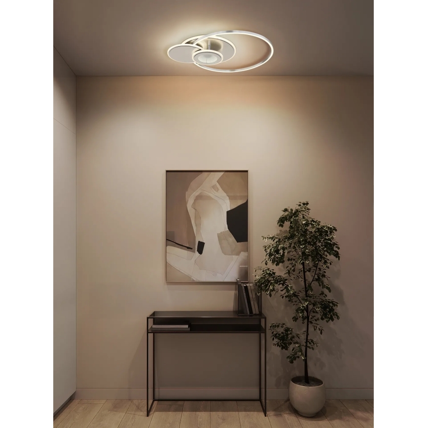 Globo - LED dimbare plafondlamp LED/24W/230V 2700-6500K 45x56 cm zilver + afstandsbediening