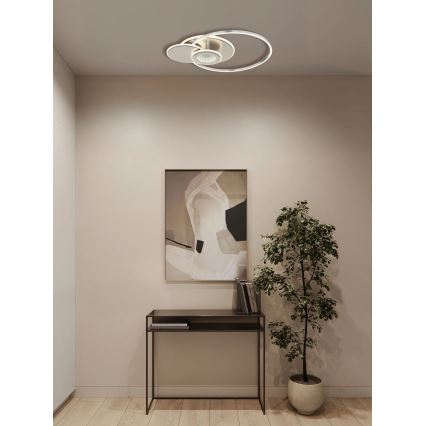 Globo - LED dimbare plafondlamp LED/24W/230V 2700-6500K 45x56 cm zilver + afstandsbediening