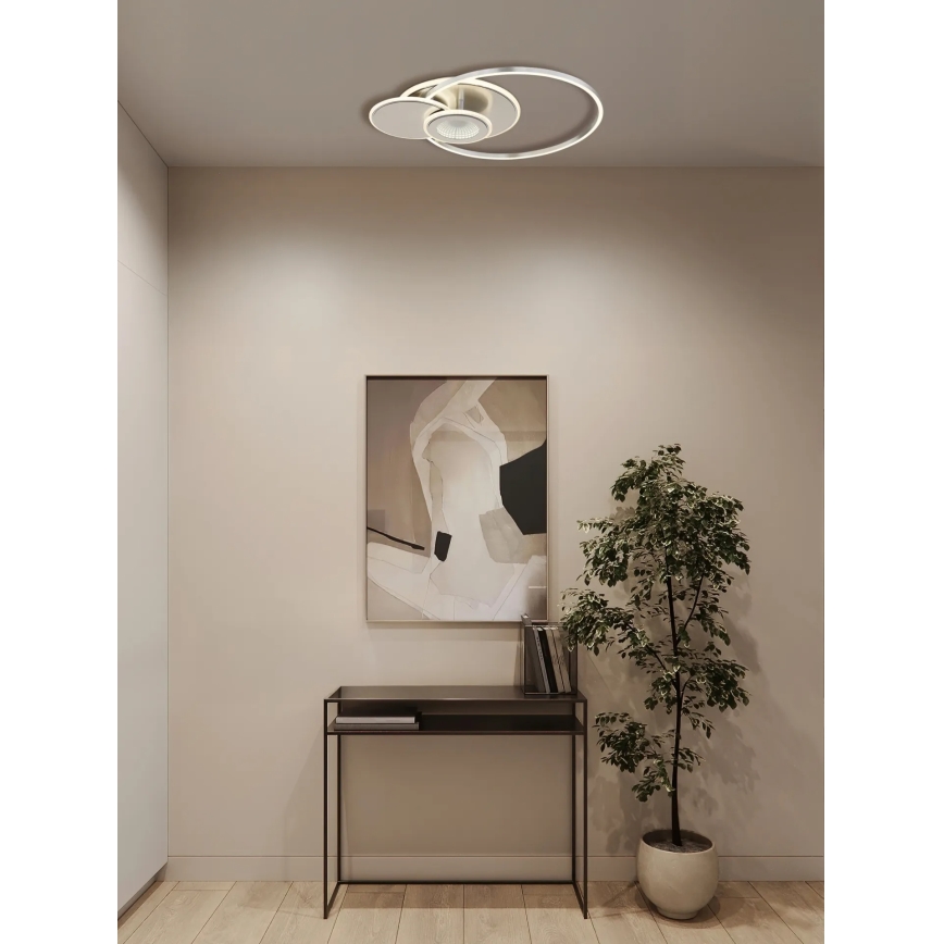 Globo - LED dimbare plafondlamp LED/24W/230V 2700-6500K 45x56 cm zilver + afstandsbediening
