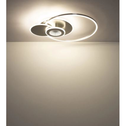 Globo - LED dimbare plafondlamp LED/24W/230V 2700-6500K 45x56 cm zilver + afstandsbediening