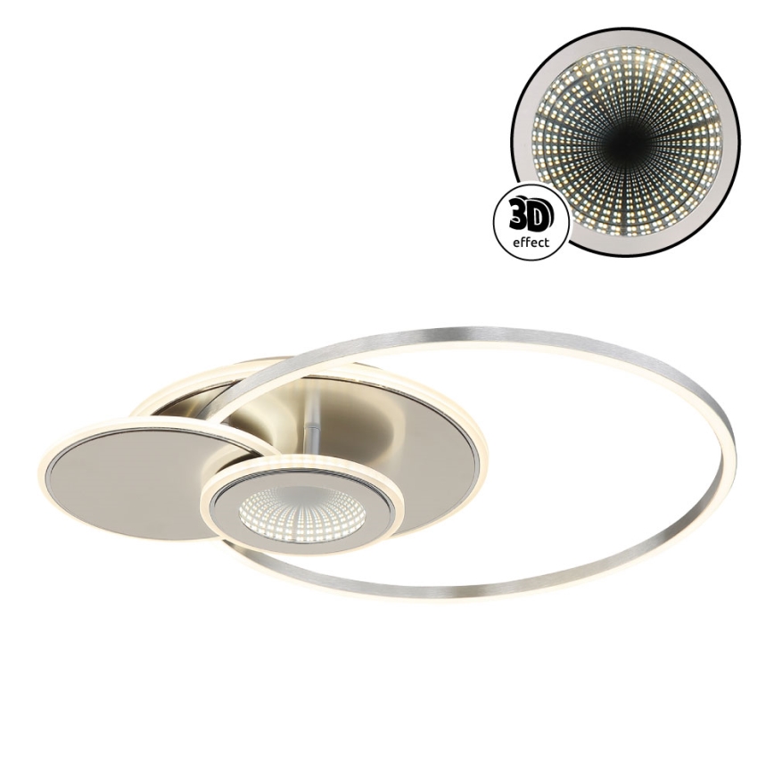 Globo - LED dimbare plafondlamp LED/24W/230V 2700-6500K 45x56 cm zilver + afstandsbediening