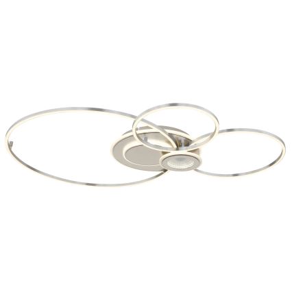 Globo - Dimbare LED-plafondlamp LED/36W/230V 2700-6000K zilver + afstandsbediening