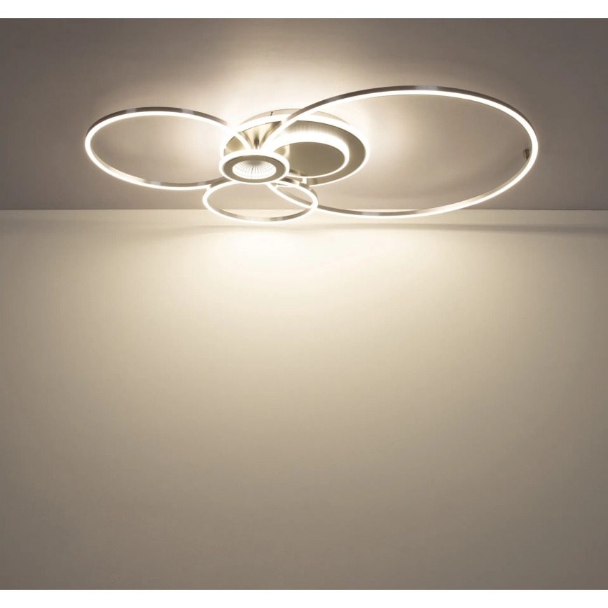 Globo - Dimbare LED-plafondlamp LED/36W/230V 2700-6500K zilver + afstandsbediening