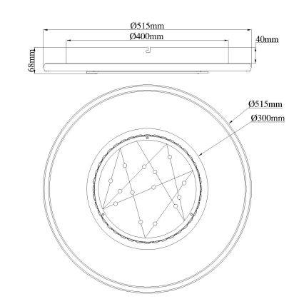 Globo - LED-plafondlamp LED/40W/230V 3000/4000/6000K Ø 51,5 cm zwart