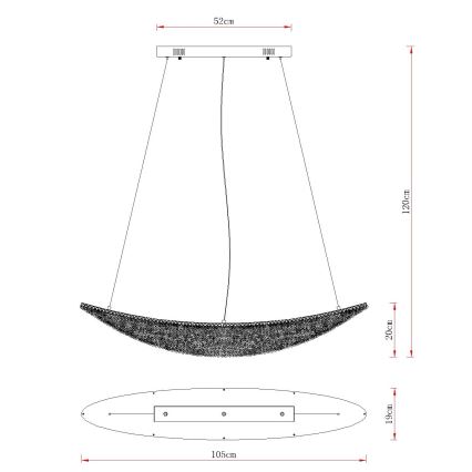 Globo - dimbare LED-pendellamp aan kabel LED/40W/230V 2700-6000K glanzend chroom + afstandsbediening