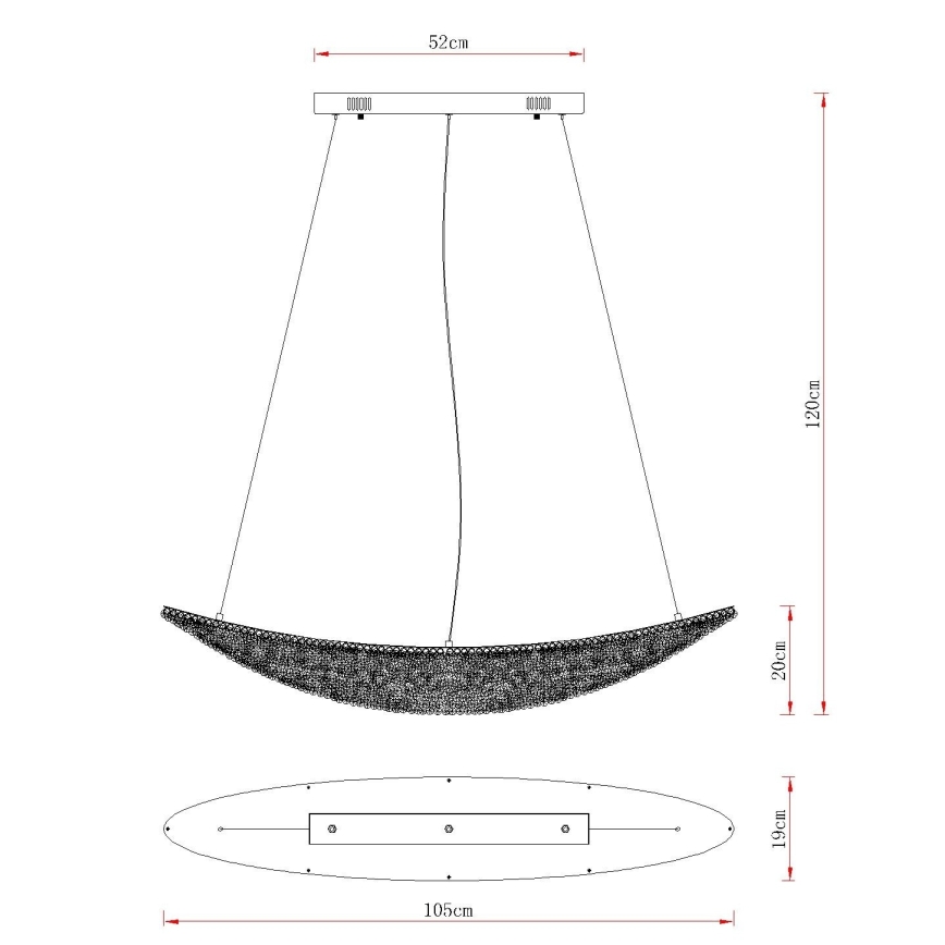 Globo - dimbare LED-pendellamp aan kabel LED/40W/230V 2700-6000K glanzend chroom + afstandsbediening